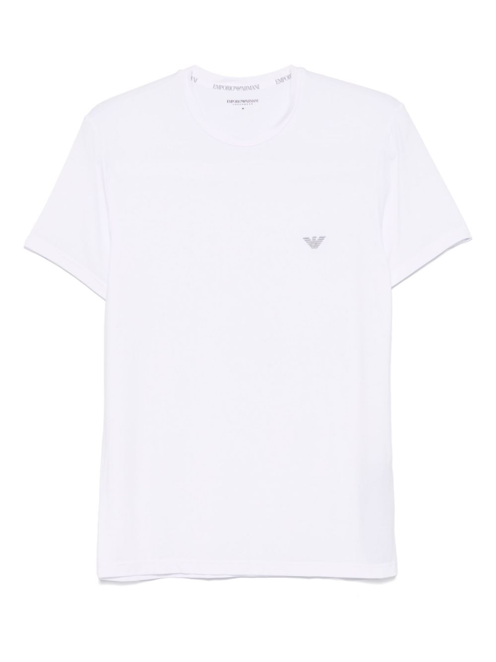 Emporio Armani Men's White Cotton T-Shirt with Logo image 0