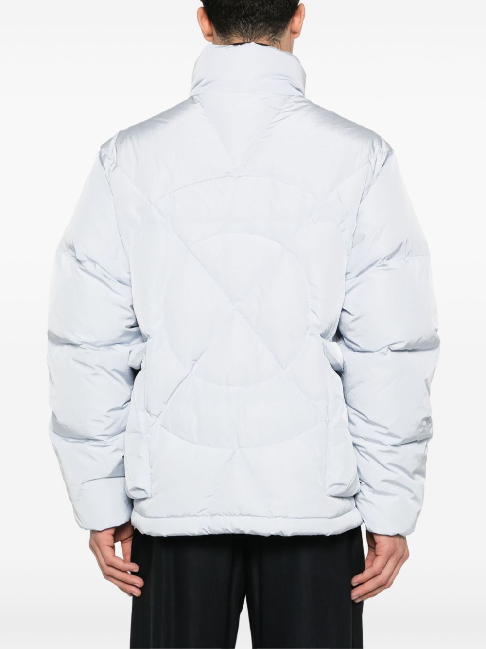 Emporio Armani Grey Quilted Down Feather Coat image 1