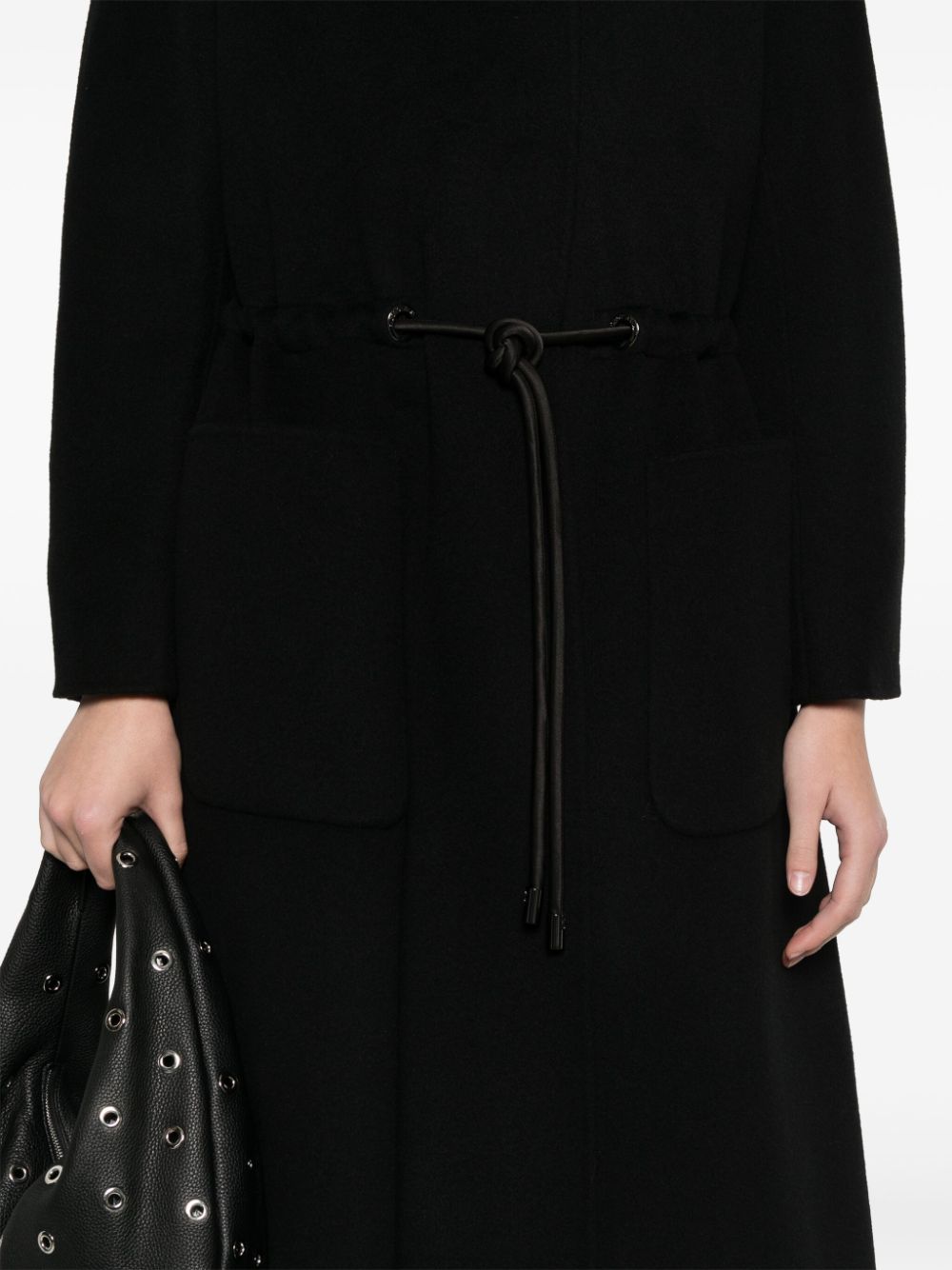 Emporio Armani Black Virgin Wool & Cashmere Blend Coat image 2