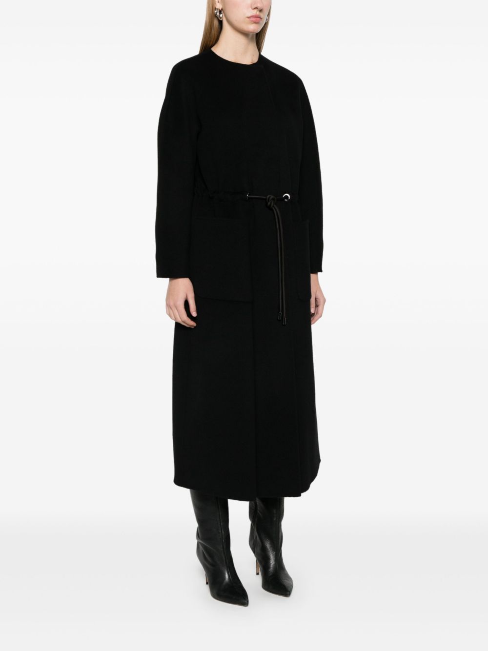 Emporio Armani Black Virgin Wool & Cashmere Blend Coat image 4