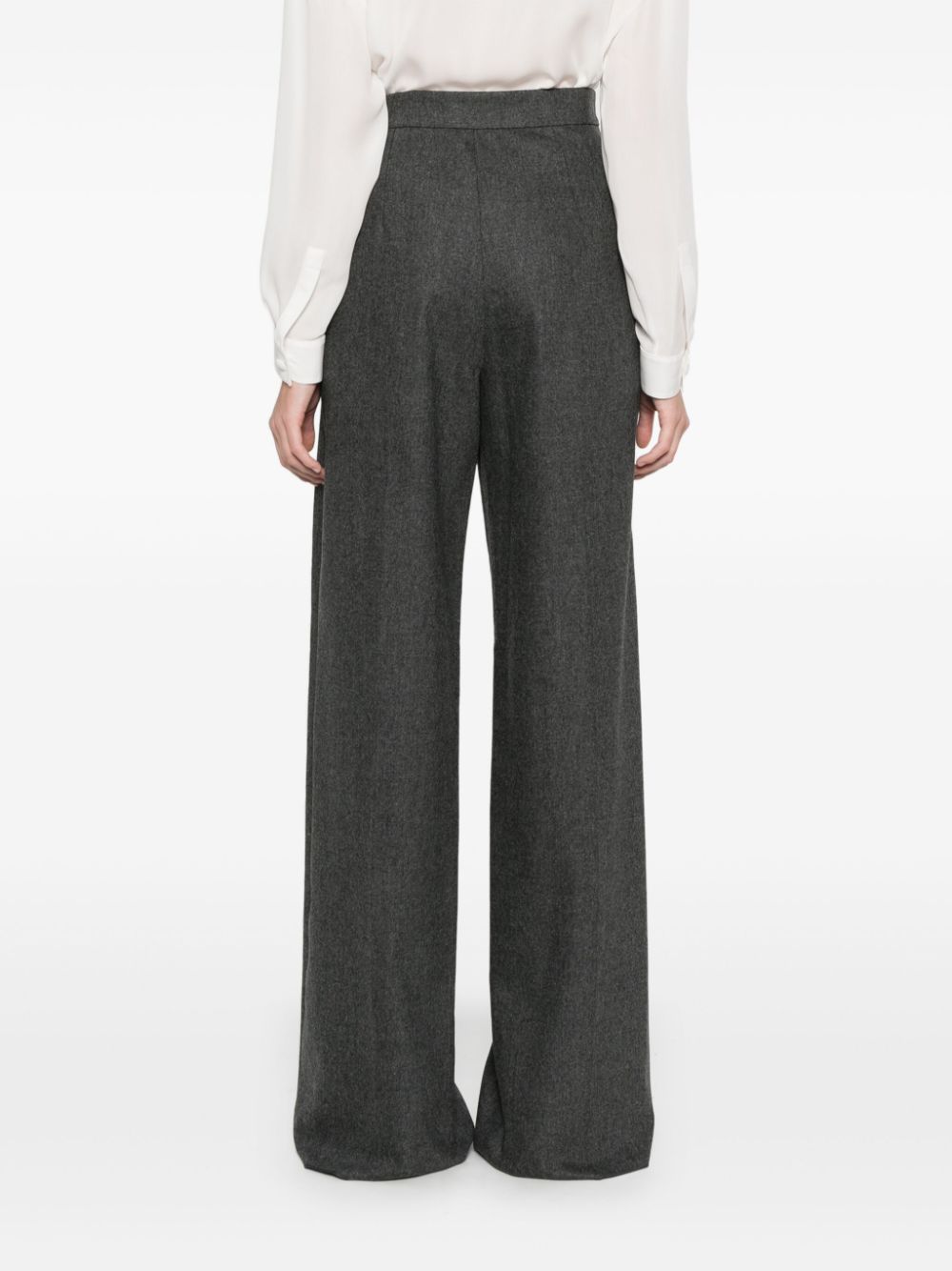 Emporio Armani Men's Grey Flannel Trousers with Pleats image 2