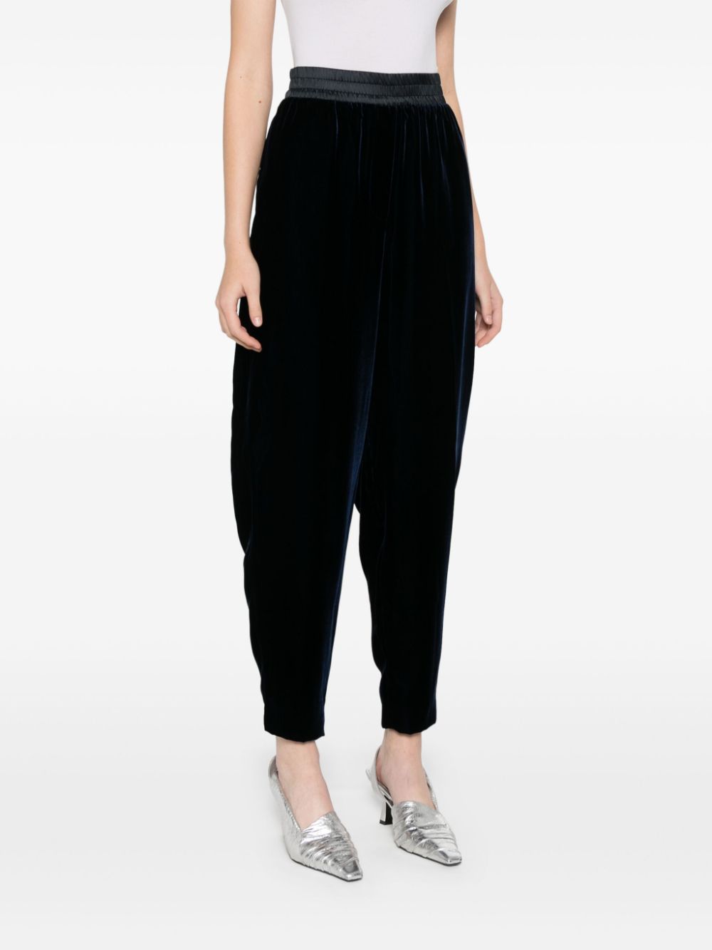 Emporio Armani Midnight Blue Velvet Trousers image 2