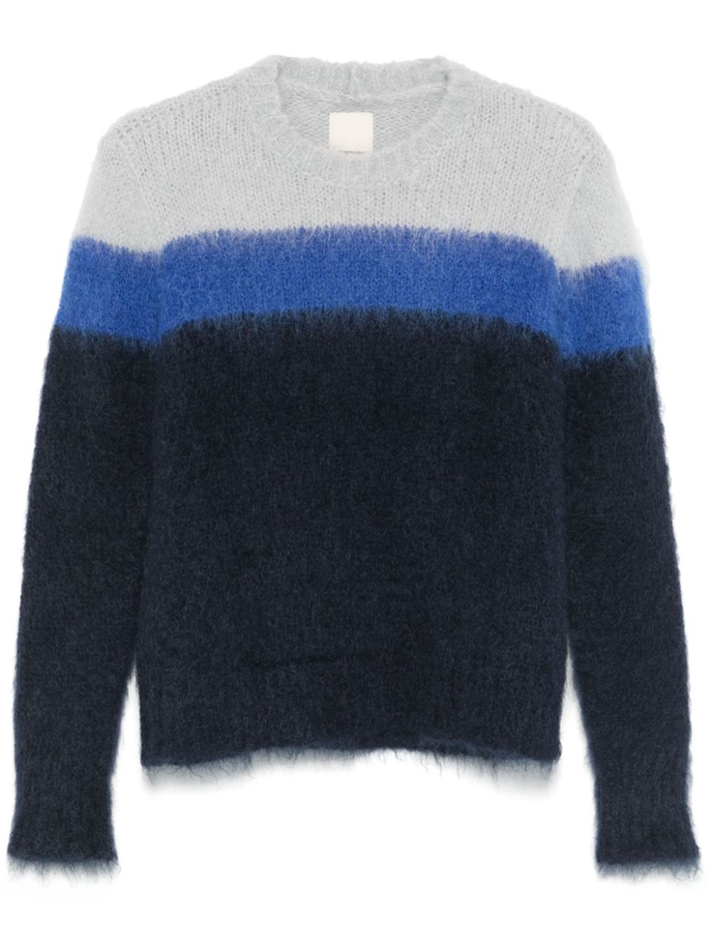 Emporio Armani Blue Mohair Blend Striped Sweater image 0