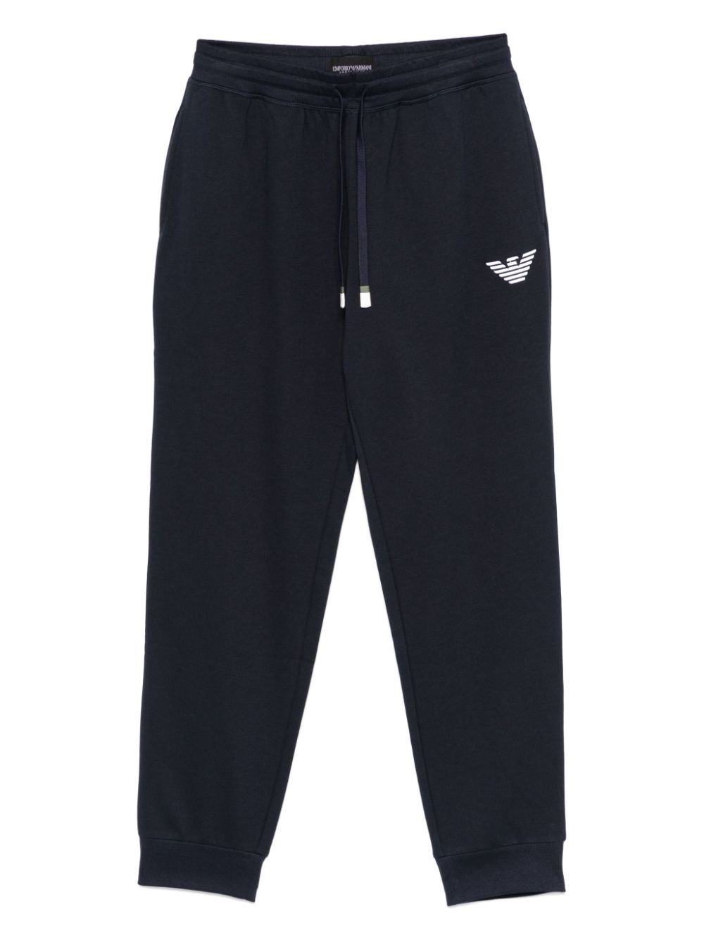 Emporio Armani Blue Cotton Blend Jersey Trousers image 0