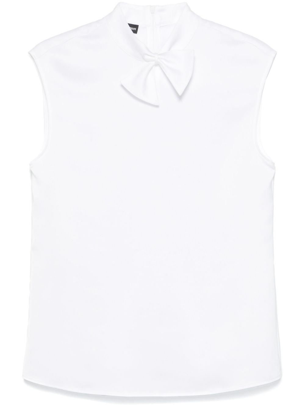 Emporio Armani White Satin Top with Knot Detailing image 0