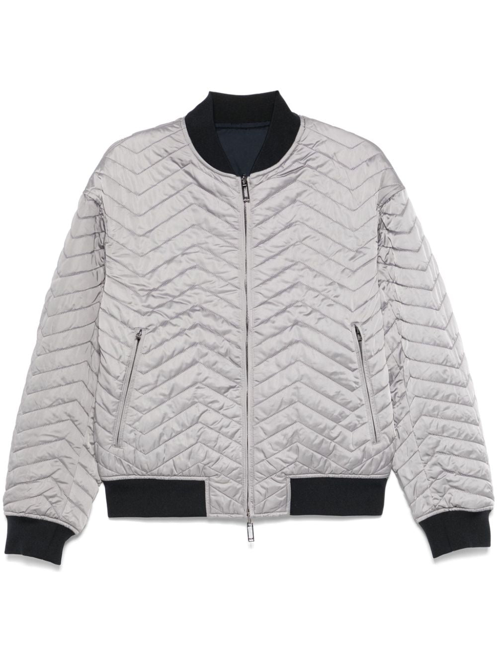 Emporio Armani Reversible Diamond Quilted Coat - Light Grey image 0