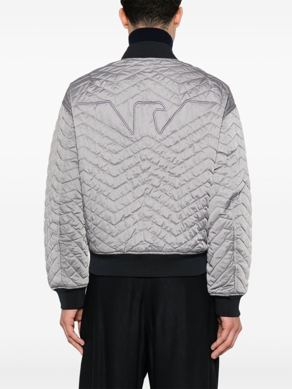 Emporio Armani Reversible Diamond Quilted Coat - Light Grey image 1