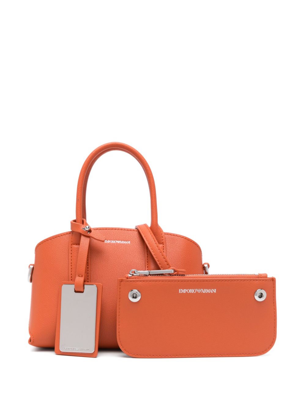 Emporio Armani Capsule Terracotta Orange Faux Leather Tote Bag image 1