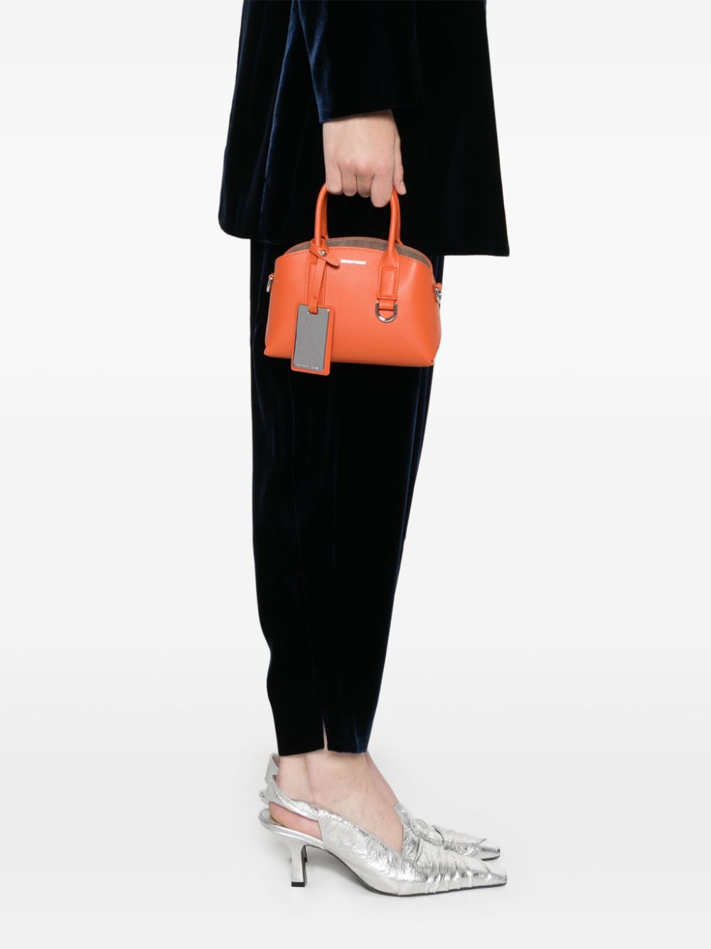 Emporio Armani Capsule Terracotta Orange Faux Leather Tote Bag image 2