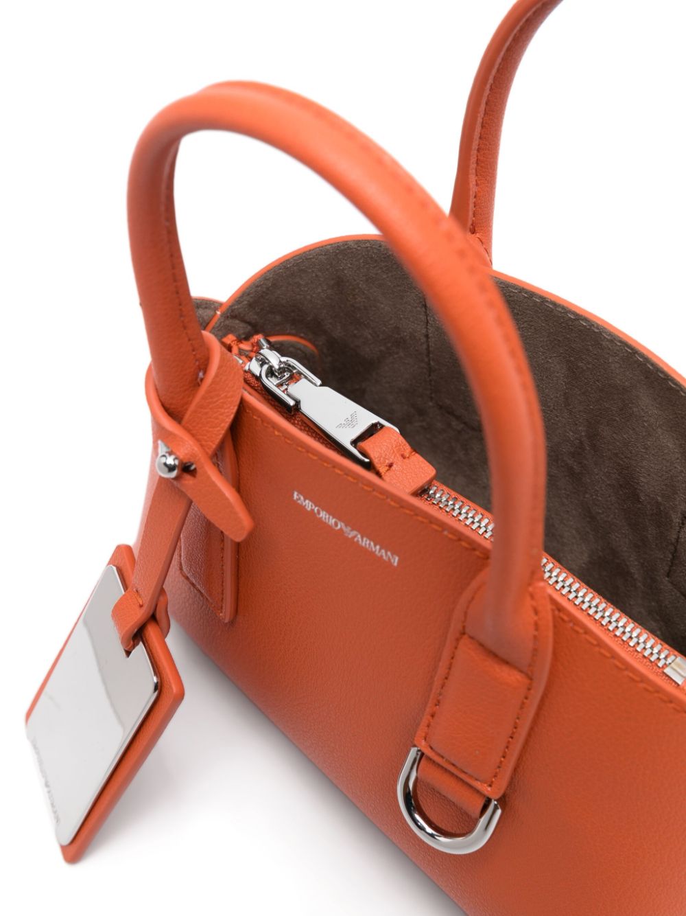 Emporio Armani Capsule Terracotta Orange Faux Leather Tote Bag image 4