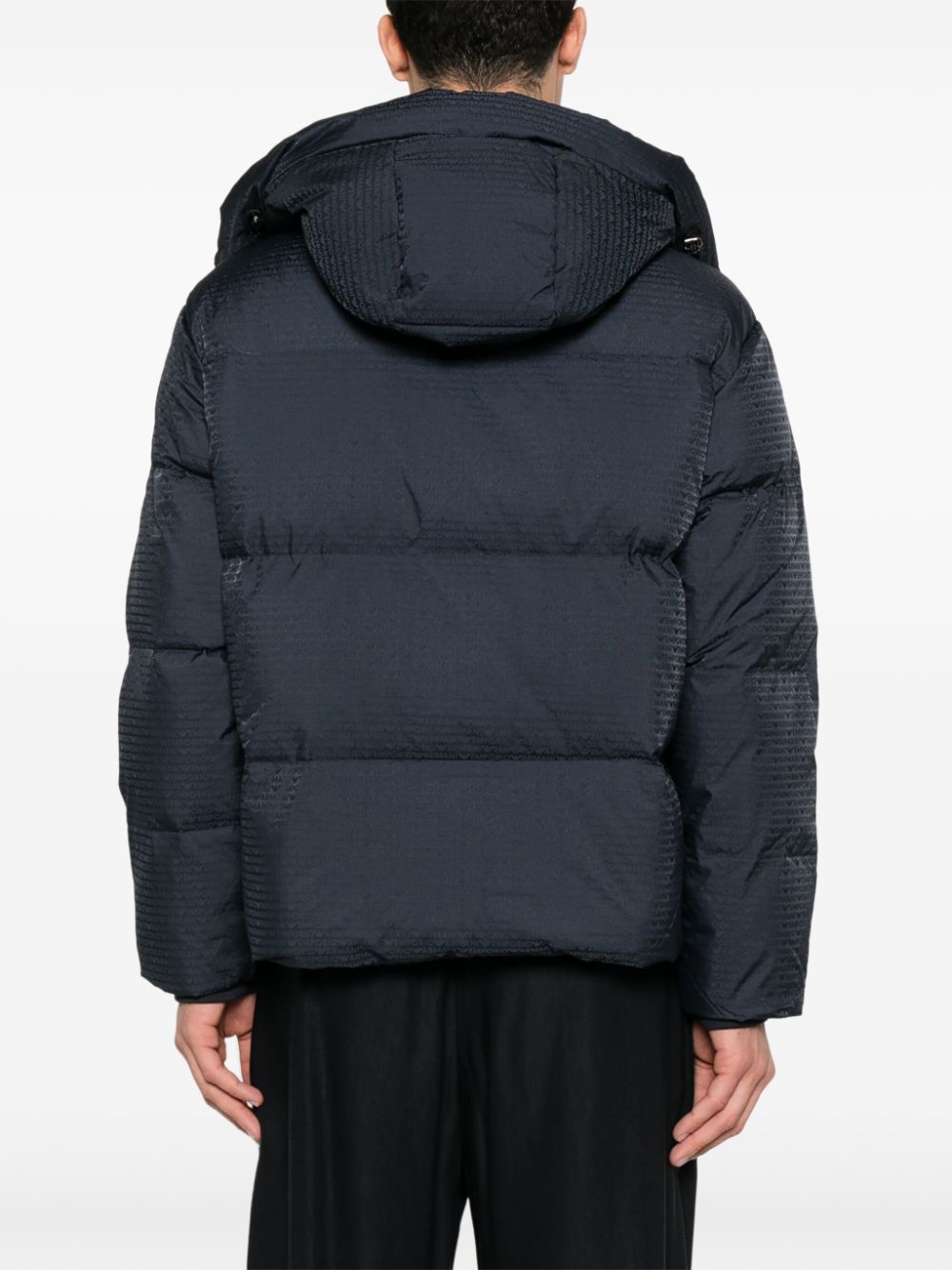 Emporio Armani Men's Blue Quilted Down Jacket image 1