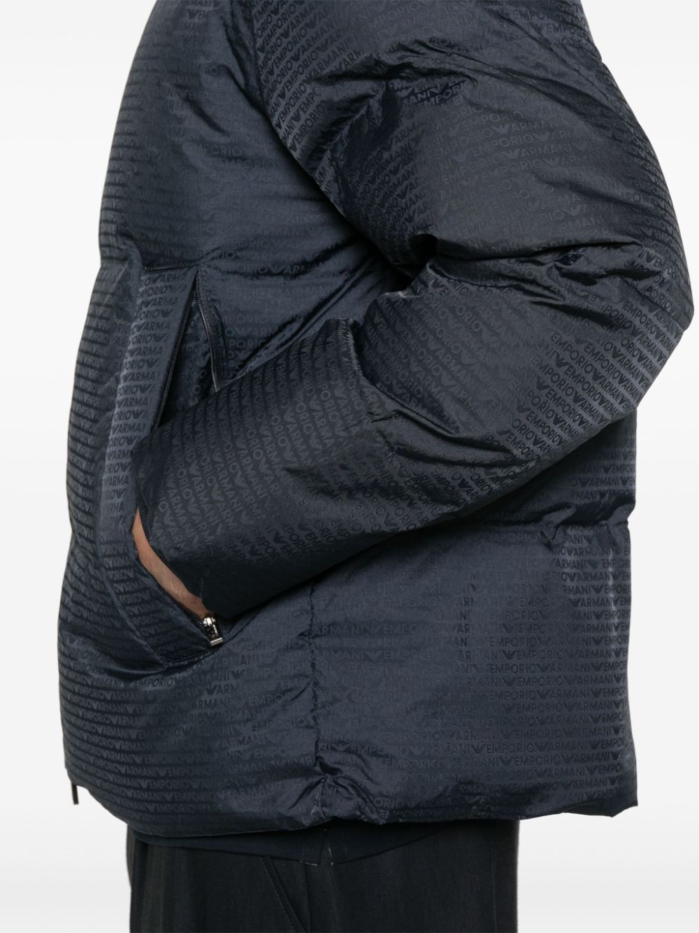 Emporio Armani Men's Blue Quilted Down Jacket image 2