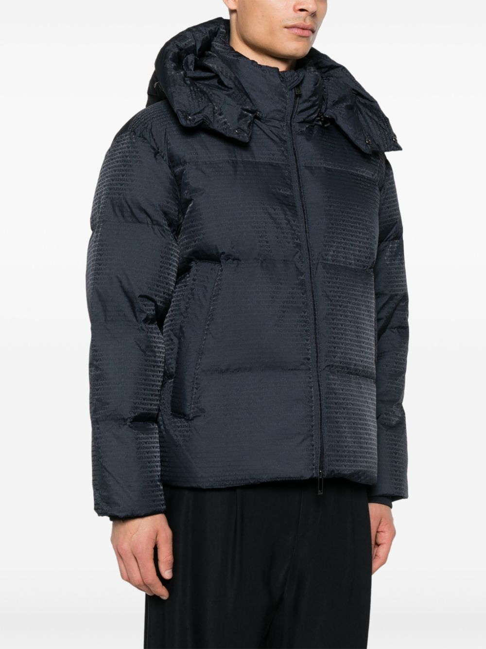 Emporio Armani Men's Blue Quilted Down Jacket image 3