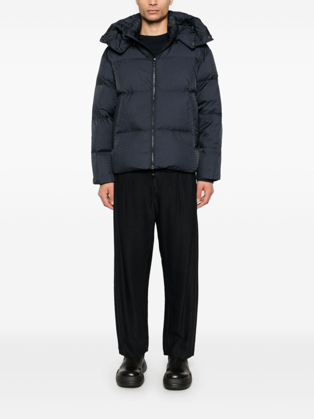 Emporio Armani Men's Blue Quilted Down Jacket image 4