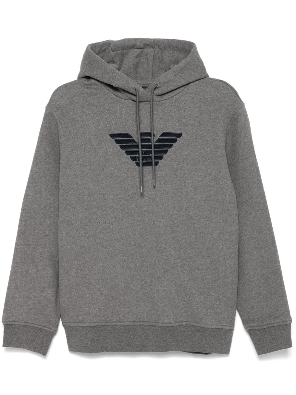 Emporio Armani Men's Grey Cotton Drawstring Hoodie image 0