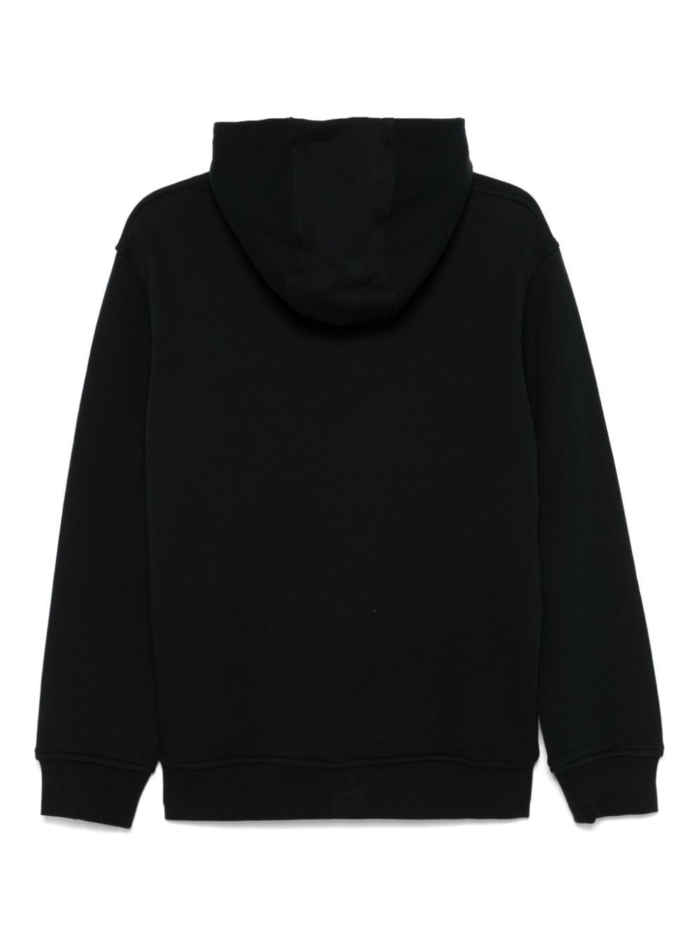 Emporio Armani Black Cotton Drawstring Hoodie with Embroidered Logo image 1