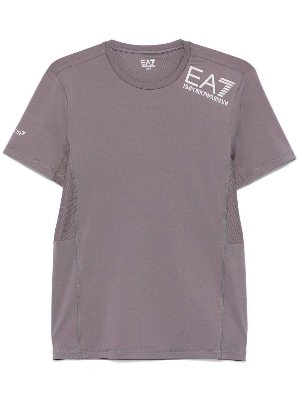 EA7 Men's Grey Technical T-Shirt with Panelled Design image 0