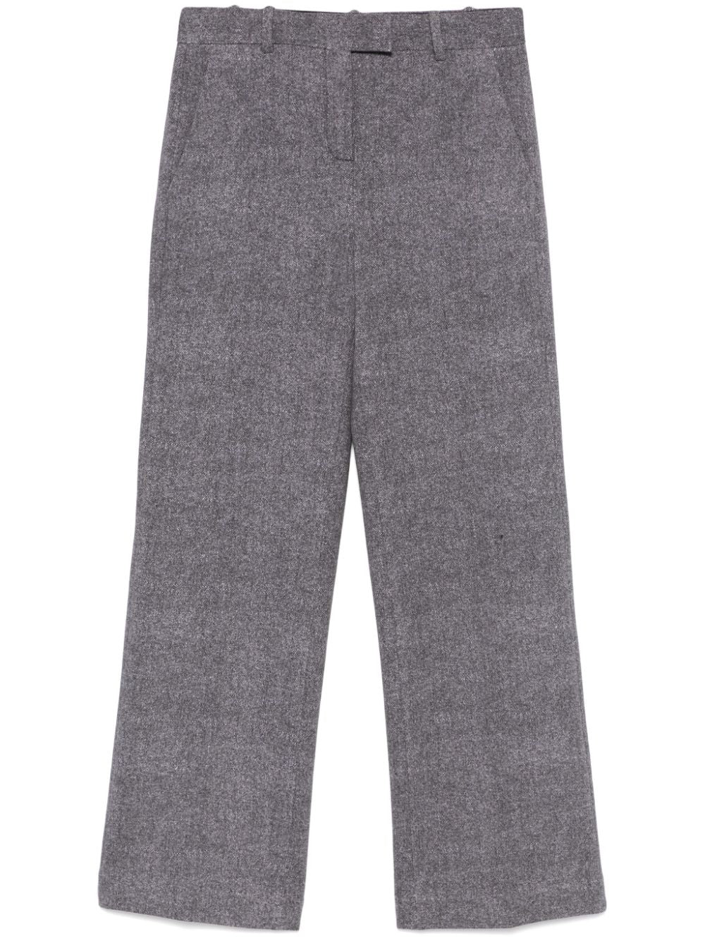 Circolo 1901 Grey Cotton Blend Trousers with Mélange Effect image 0