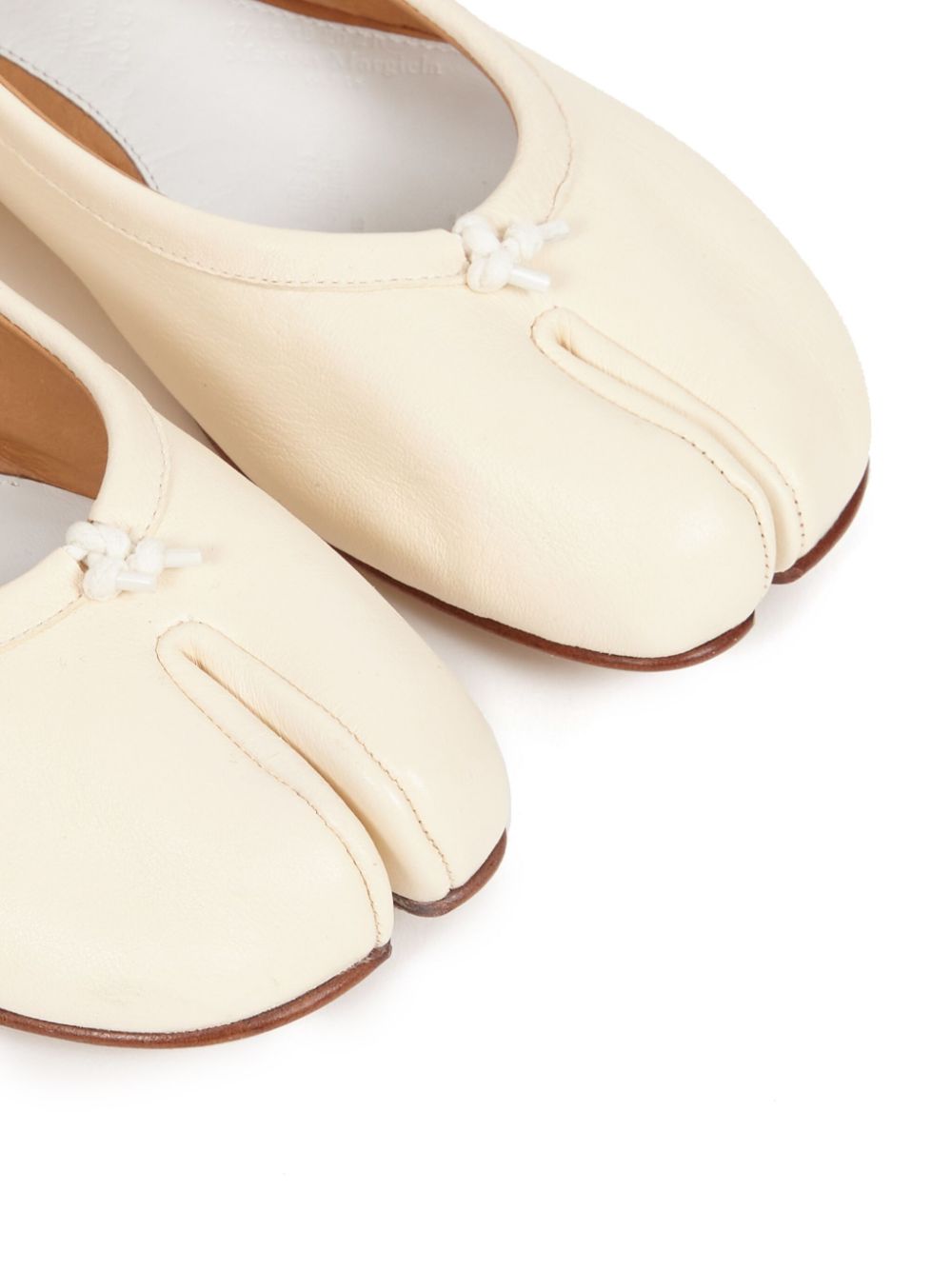 Maison Margiela White Leather Tabi Ballet Flats image 3