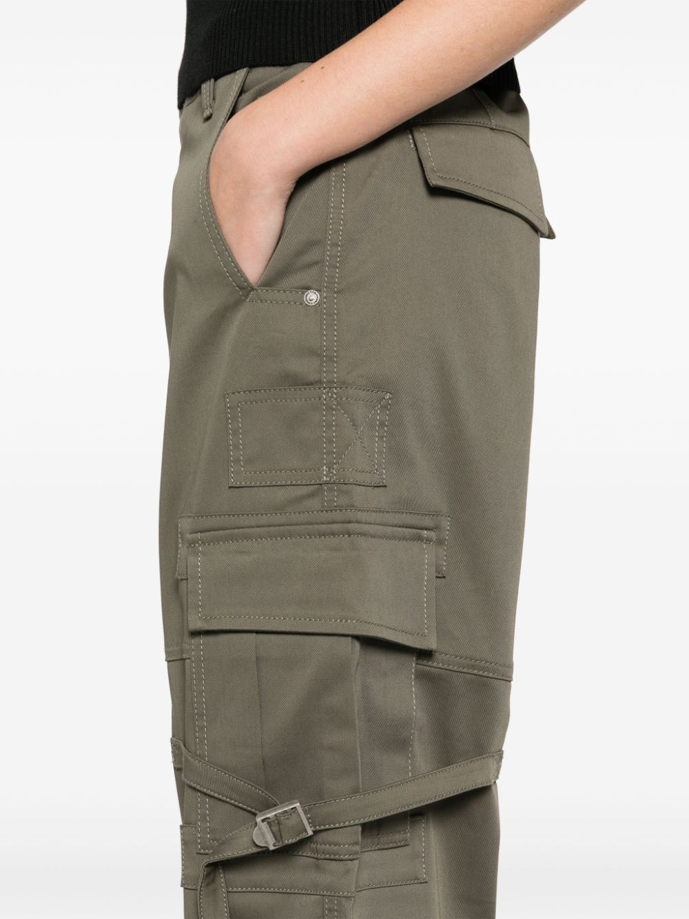 Ermanno Scervino Green Cotton Twill Straight Leg Trousers image 1