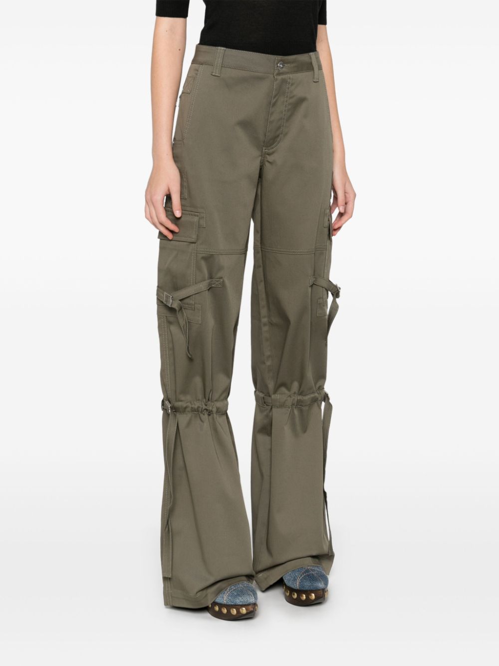 Ermanno Scervino Green Cotton Twill Straight Leg Trousers image 3