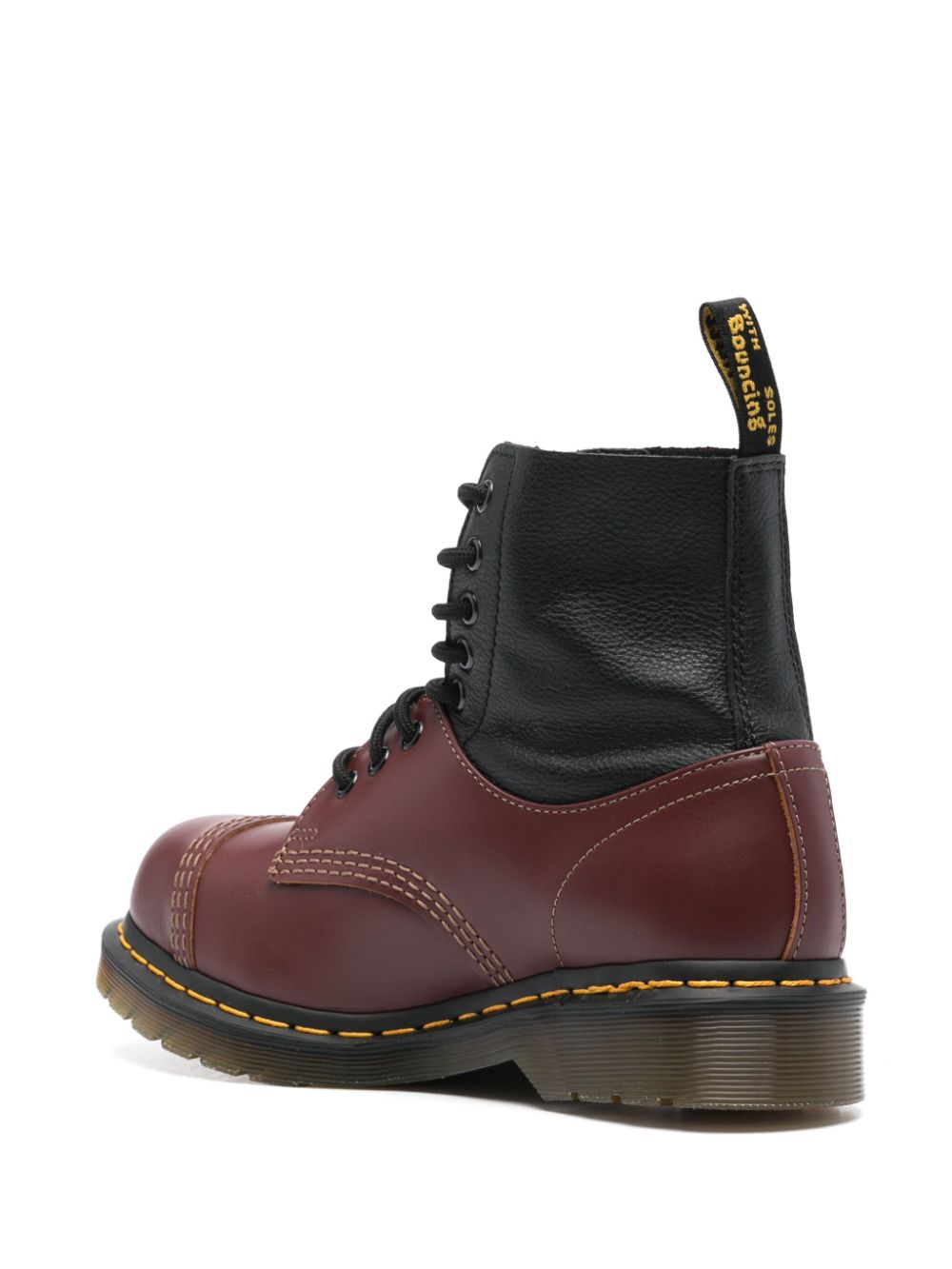 032C Bordeaux Leather Panelled Boots image 2