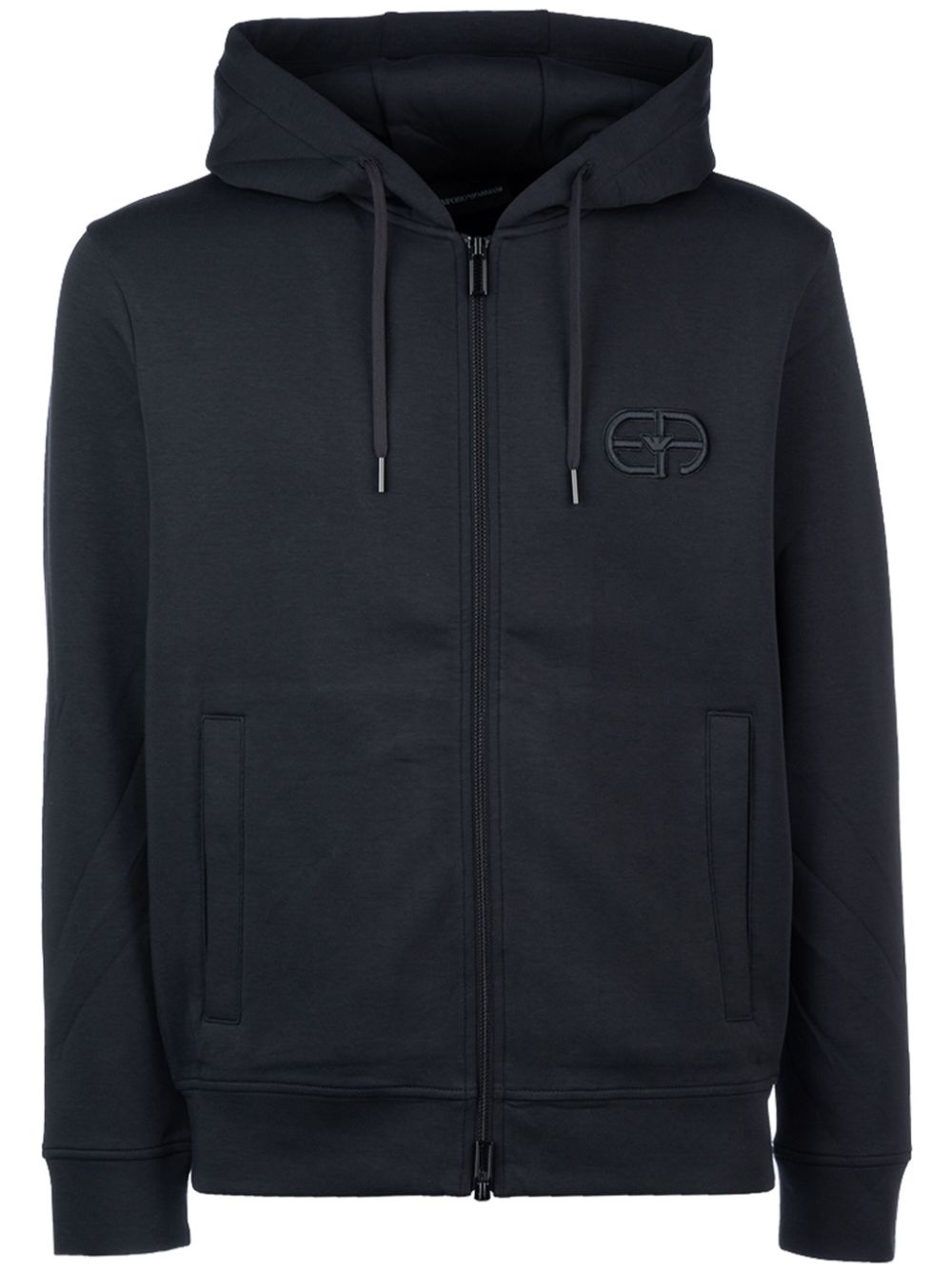 Emporio Armani Grey Logo Cotton Hoodie image 0