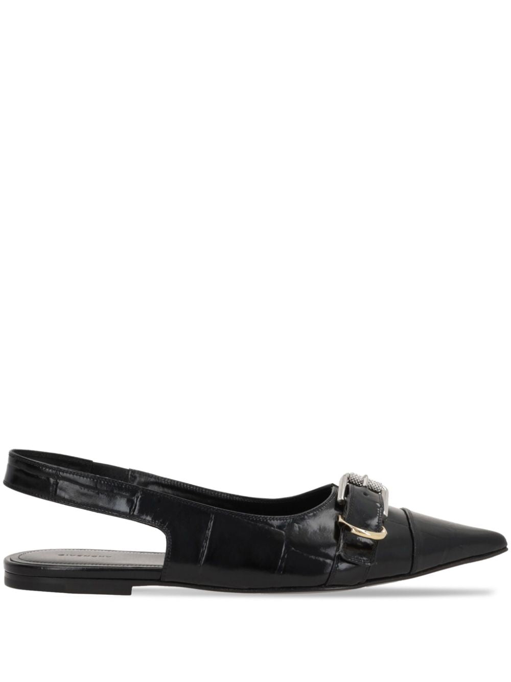 Givenchy Voyou Leather Slingback Ballerina Flats - Black image 0