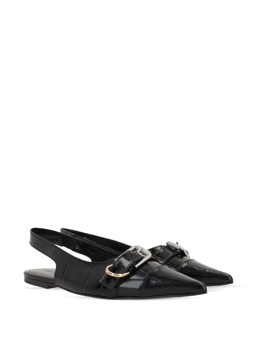 Givenchy Voyou Leather Slingback Ballerina Flats - Black image 2