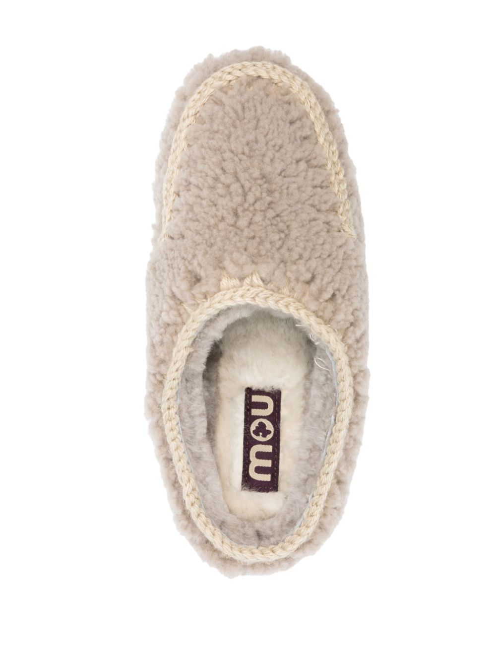 SLEEKEO Grey Shearling Mou Sandals image 1