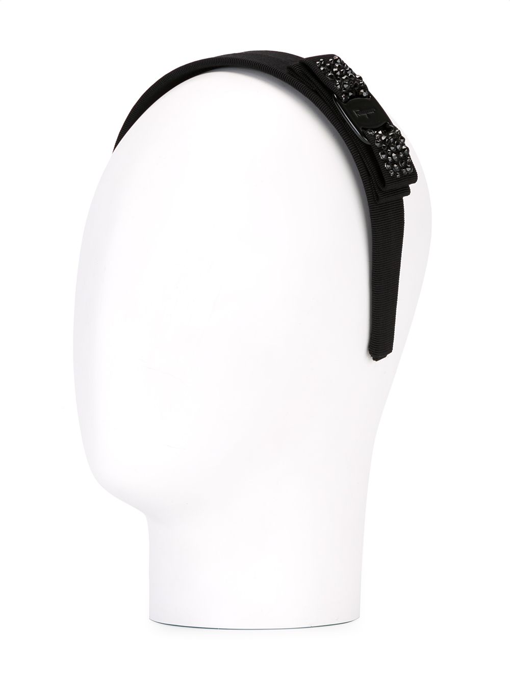 Salvatore Ferragamo Black Embellished Bow Headband image 1