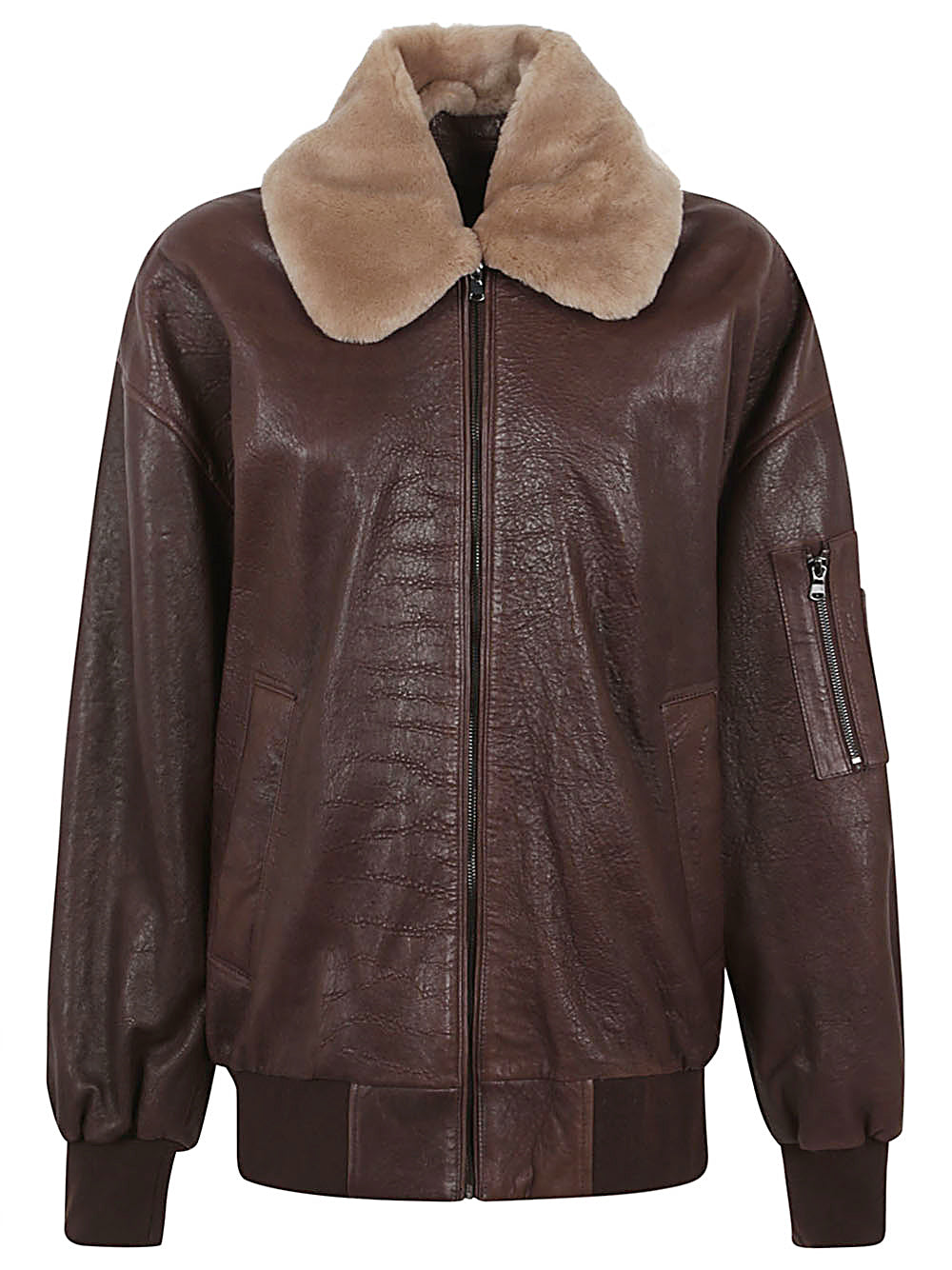 ENES Leather Coat - Brown image 0