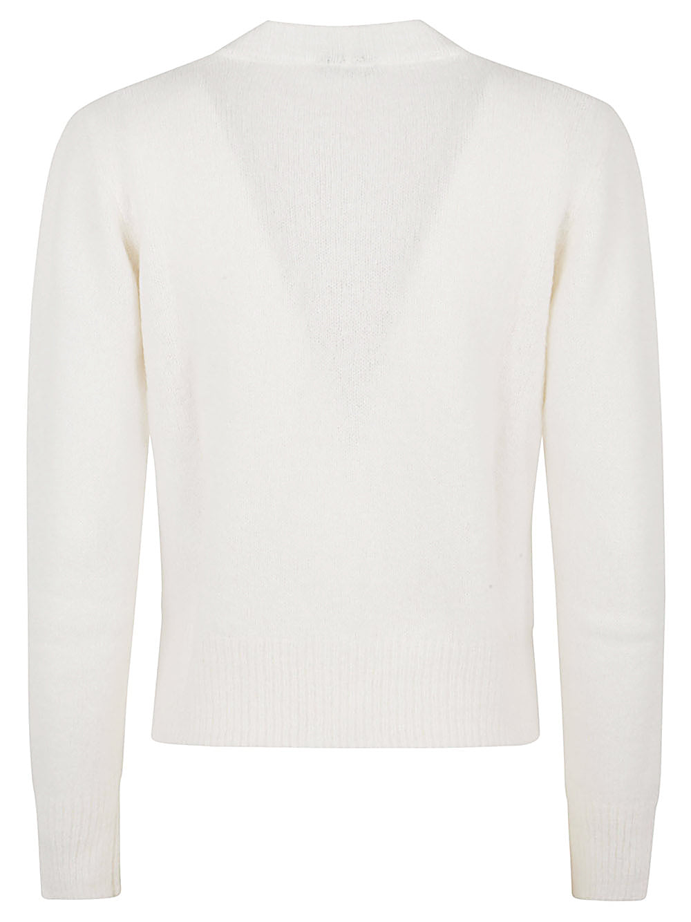 Women's White V-Neck Button-Front Long Sleeve Sweater image 1