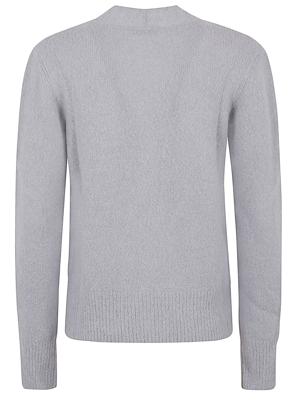 Women's Grey V-Neck Long Sleeve Button-Front Sweater image 1