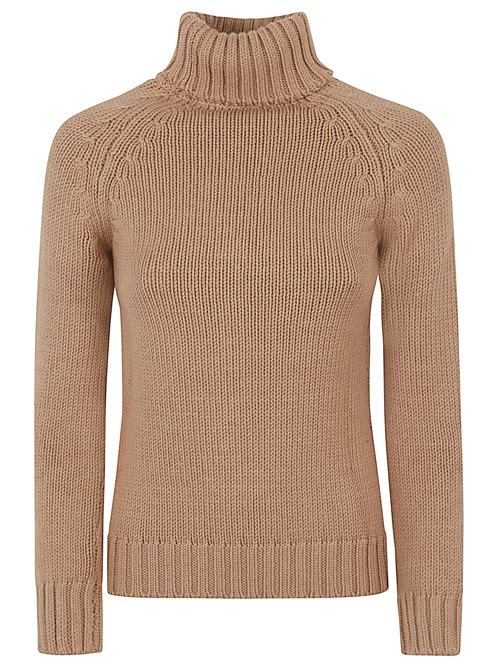 Camel Wool High-Neck Sweater image 0