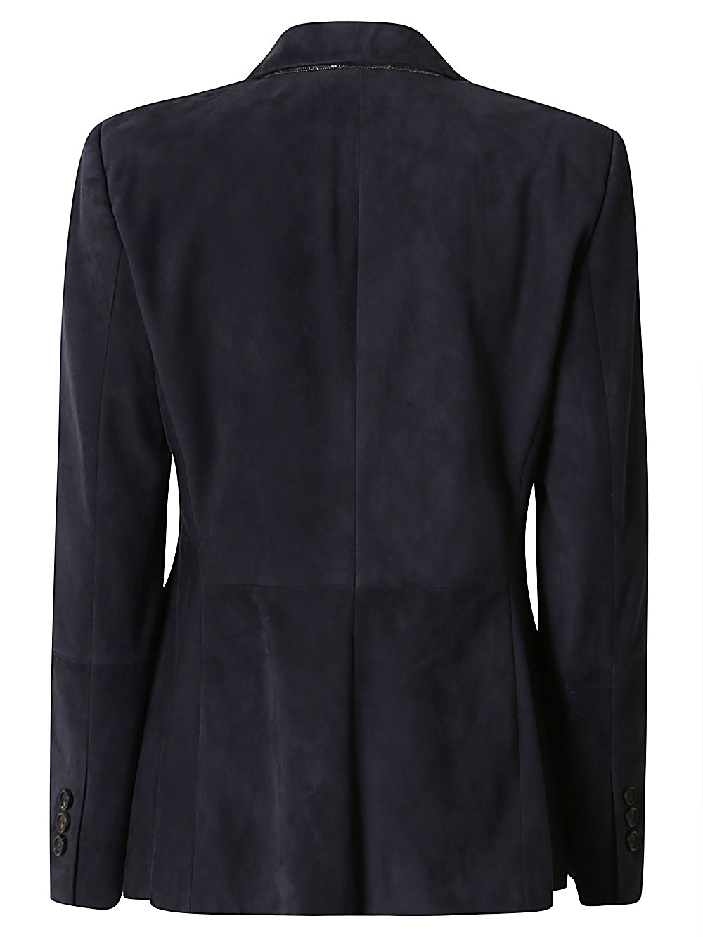 Brunello Cucinelli Blue Leather Jacket image 1