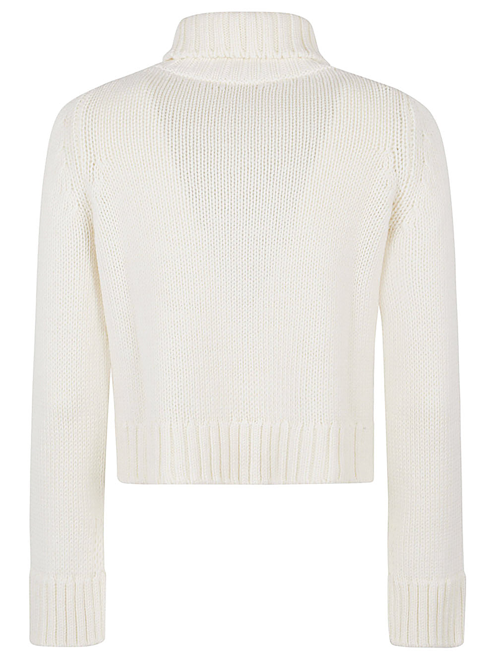 Women's White Wool High-Neck Sweater image 1