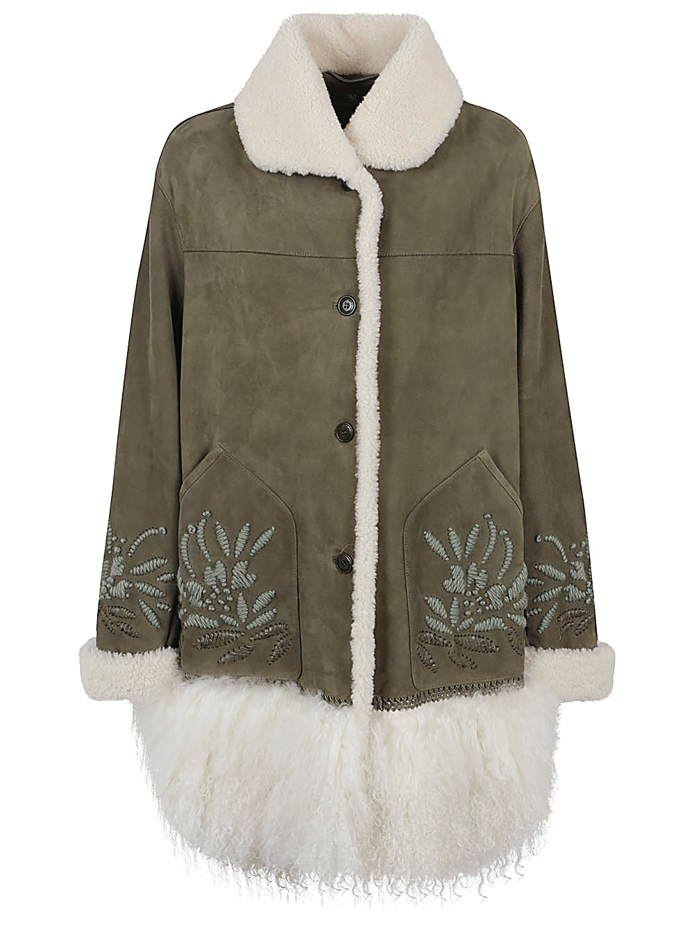 Ermanno Scervino Green Wool-Blend Coat image 0