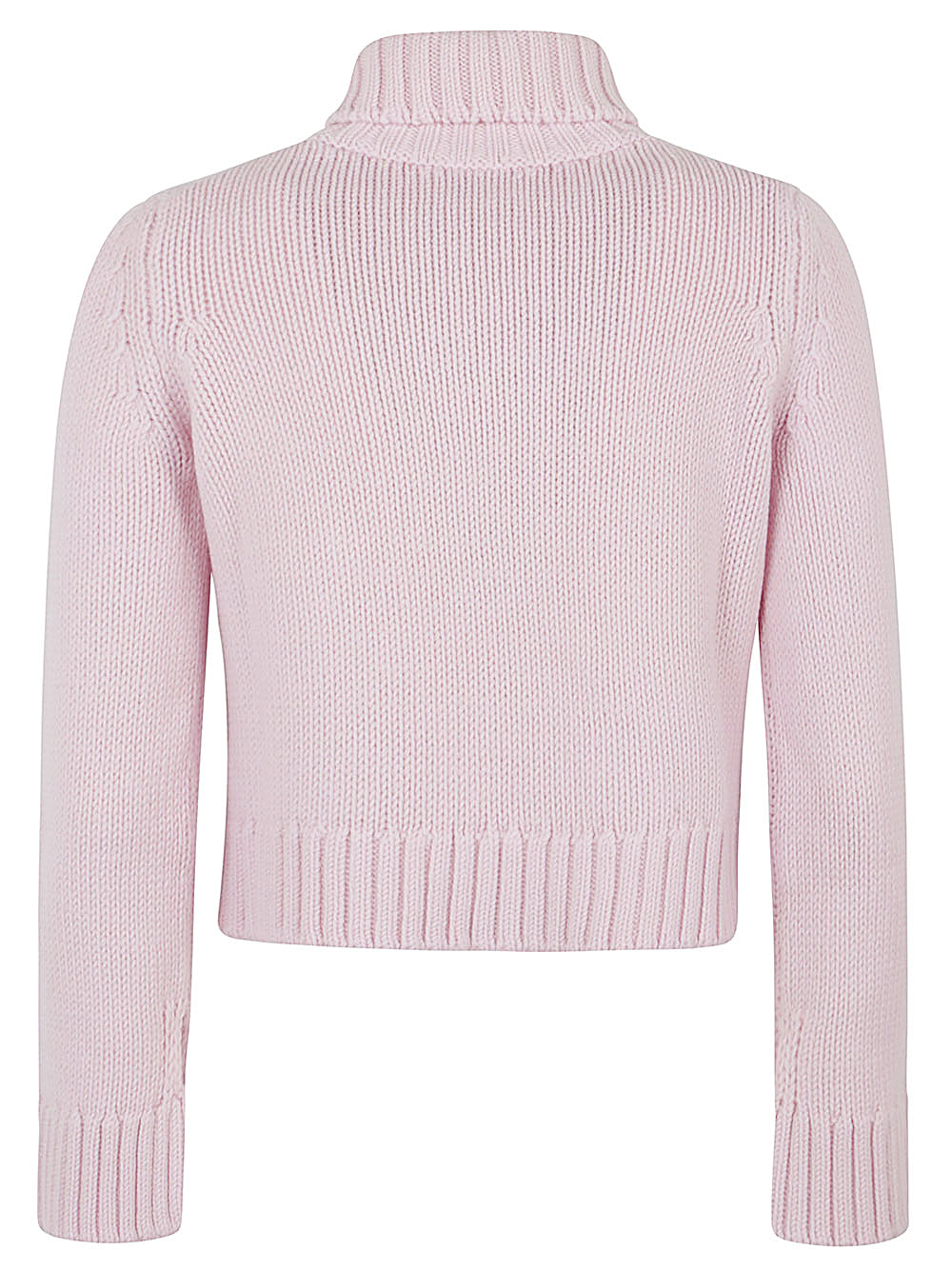 Women's Pink Wool High Neck Sweater - Long Sleeves image 1