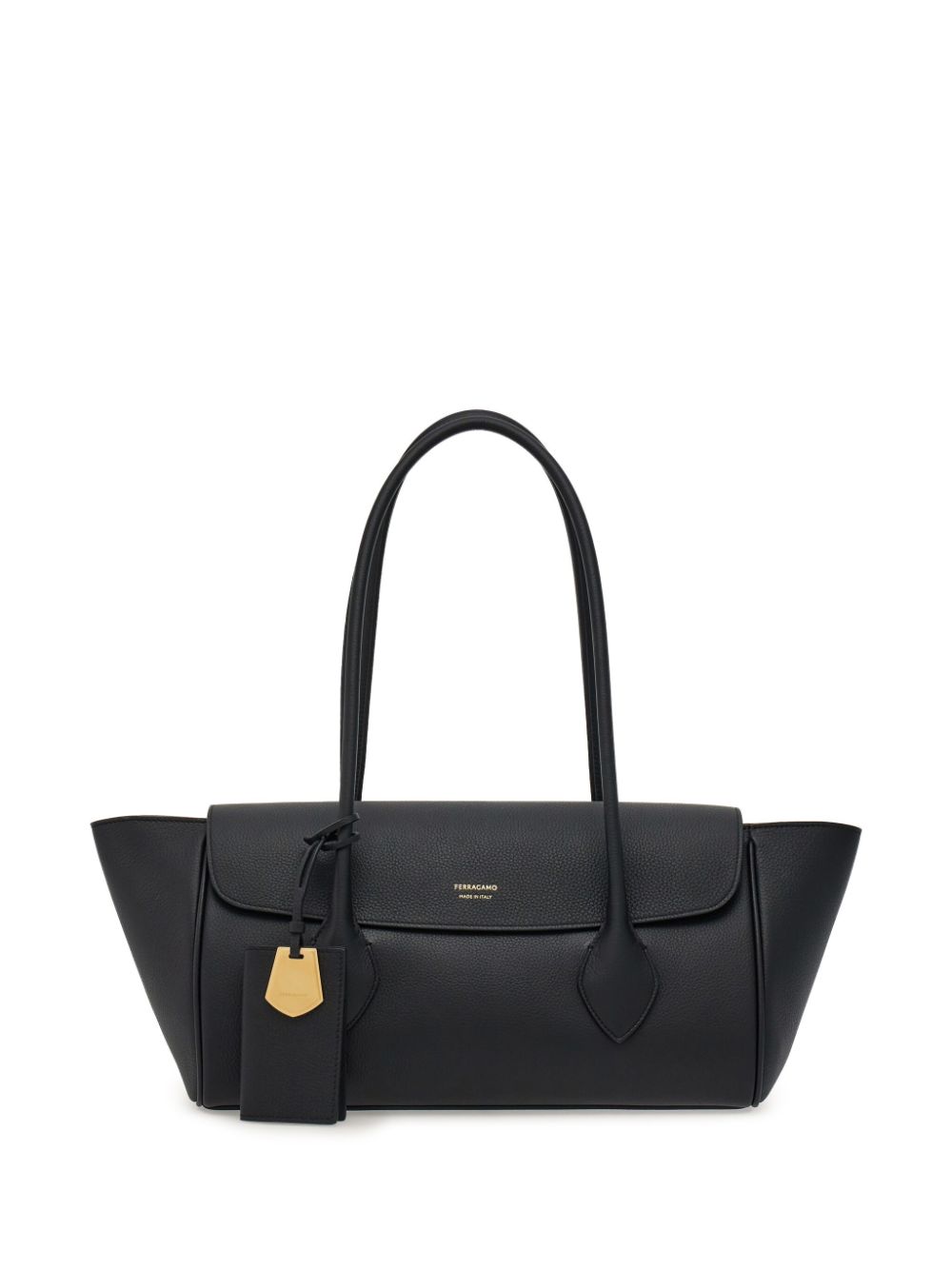 Salvatore Ferragamo Black Calf Leather Top Handle Bag image 0