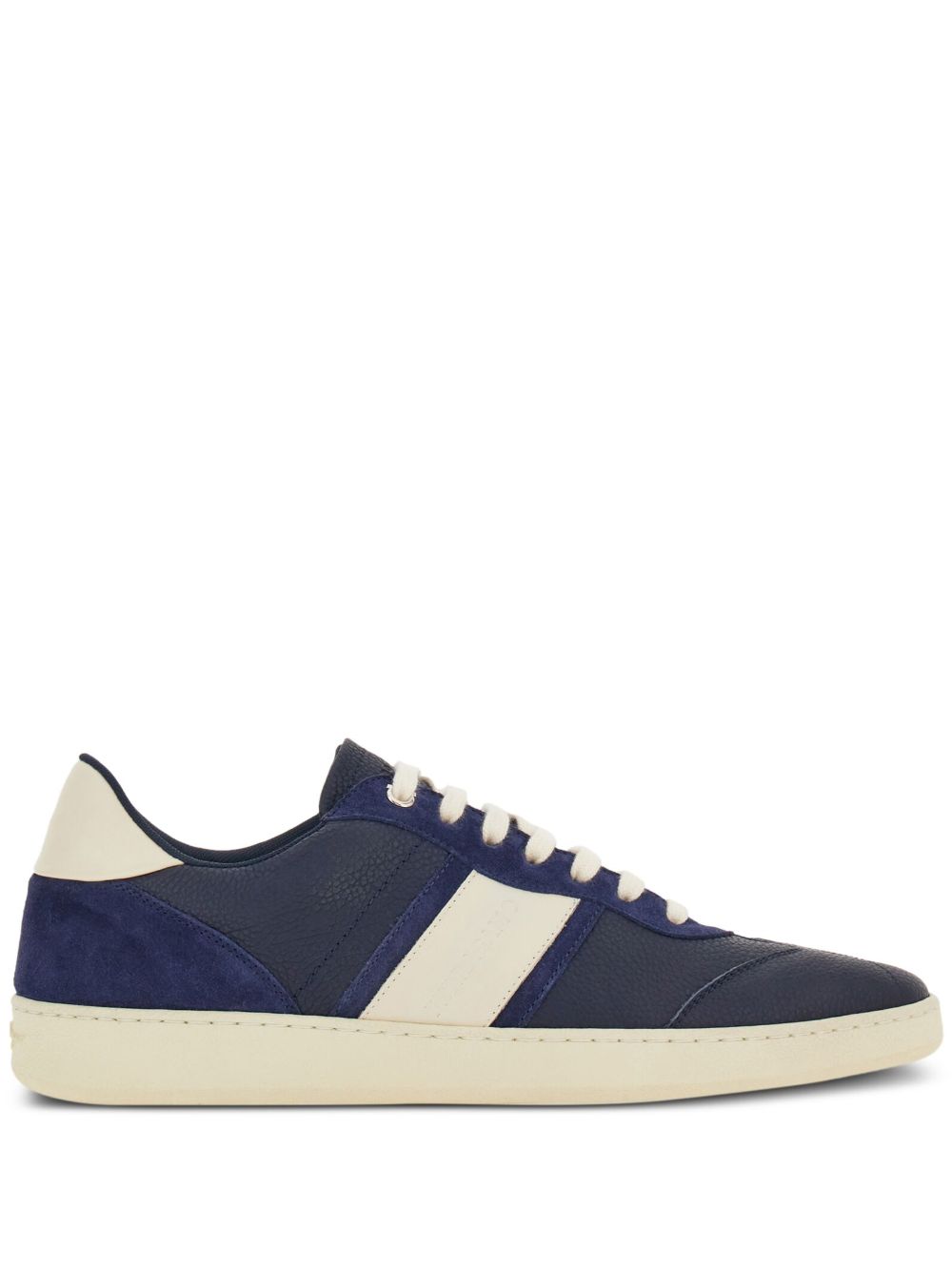 Ferragamo Blue Leather Sneakers: Medium Fit image 0