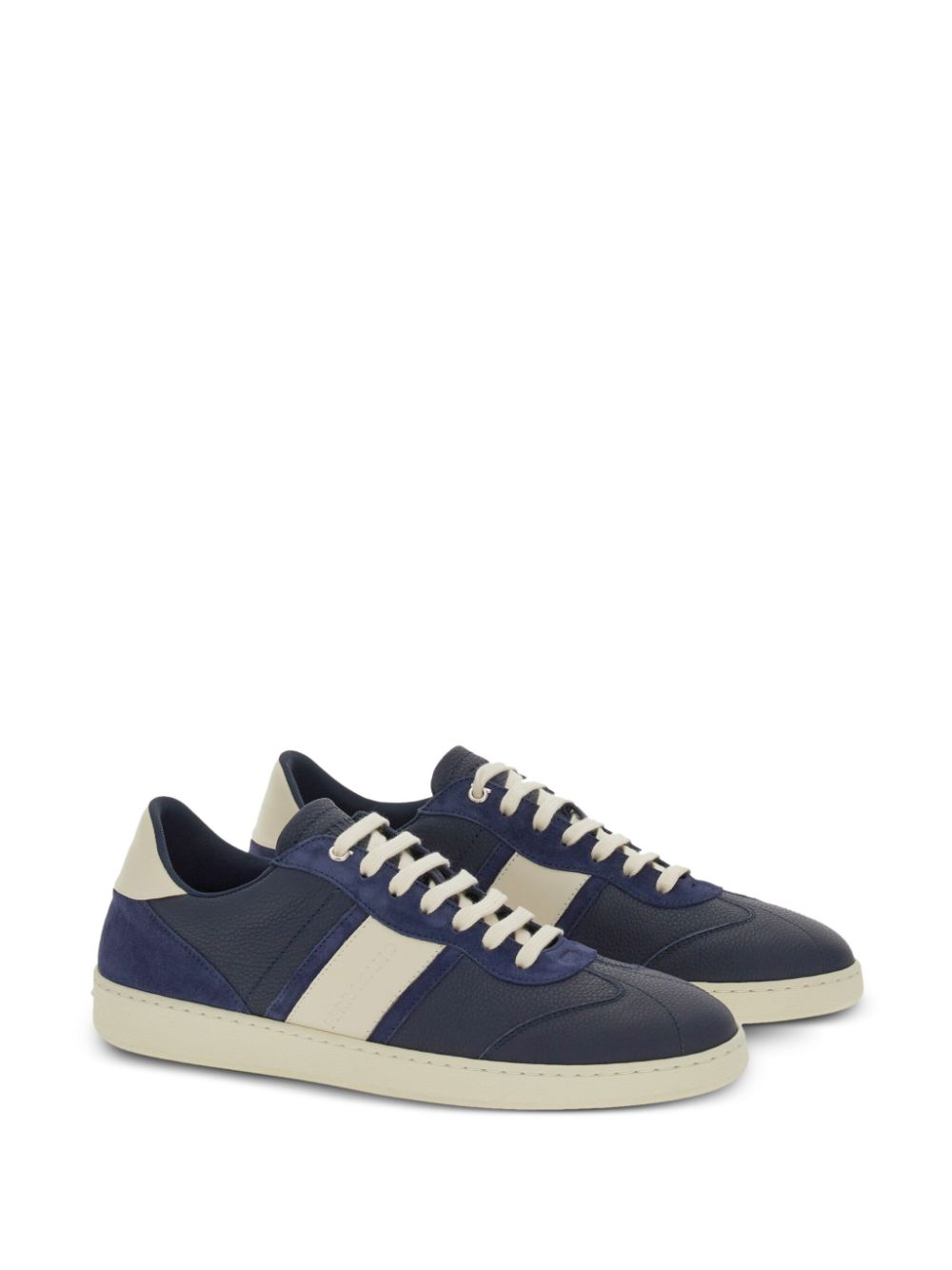 Ferragamo Blue Leather Sneakers: Medium Fit image 4