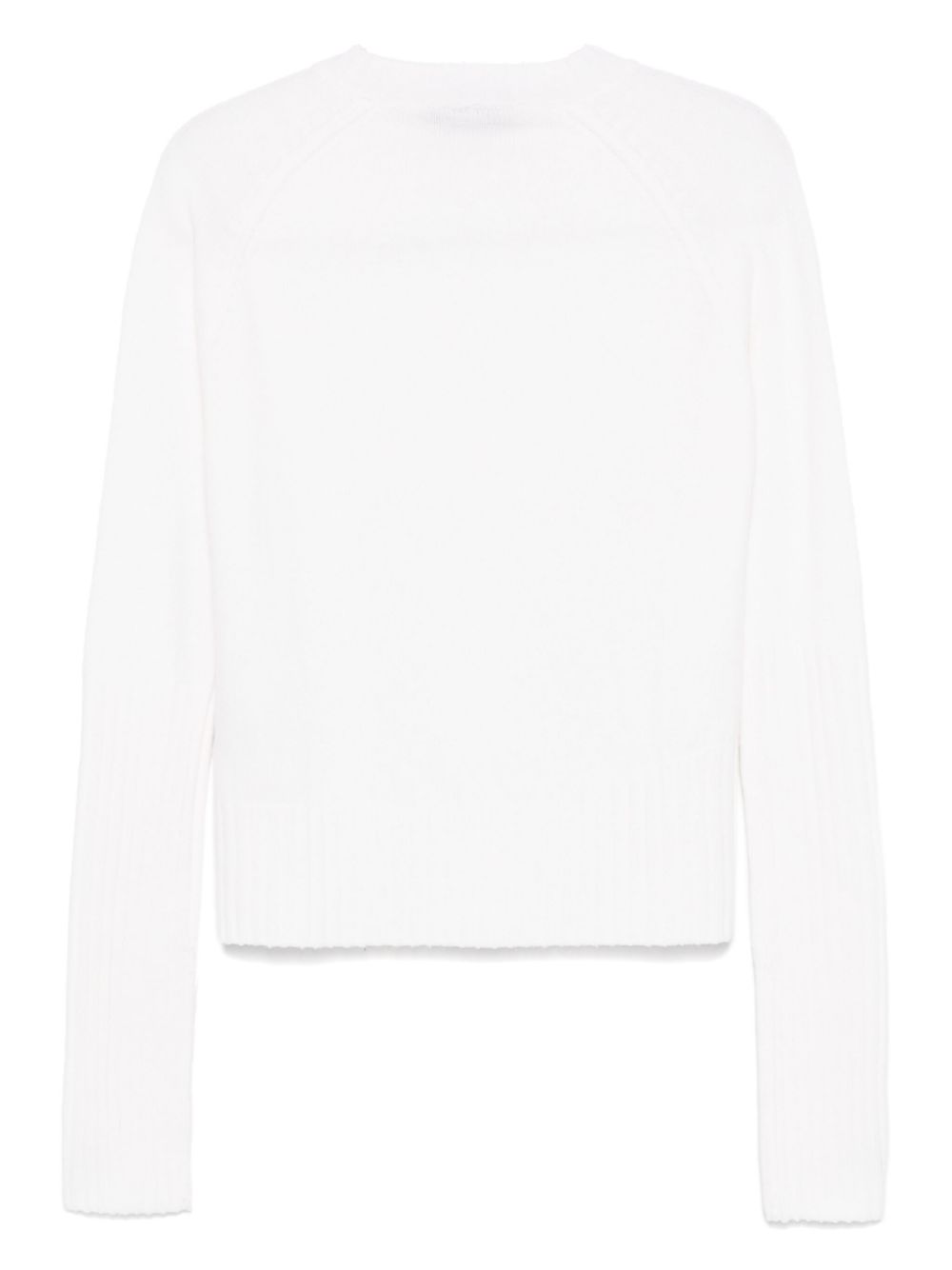 WILD CASHMERE White Folded Cuff Sweater image 1