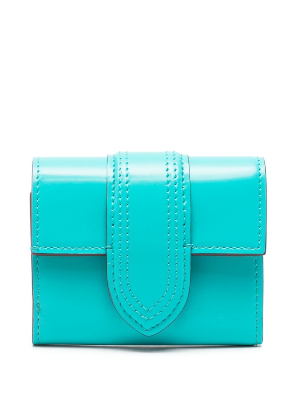 JACQUEMUS Le Bambino Compact Clear Blue Leather Wallet image 0