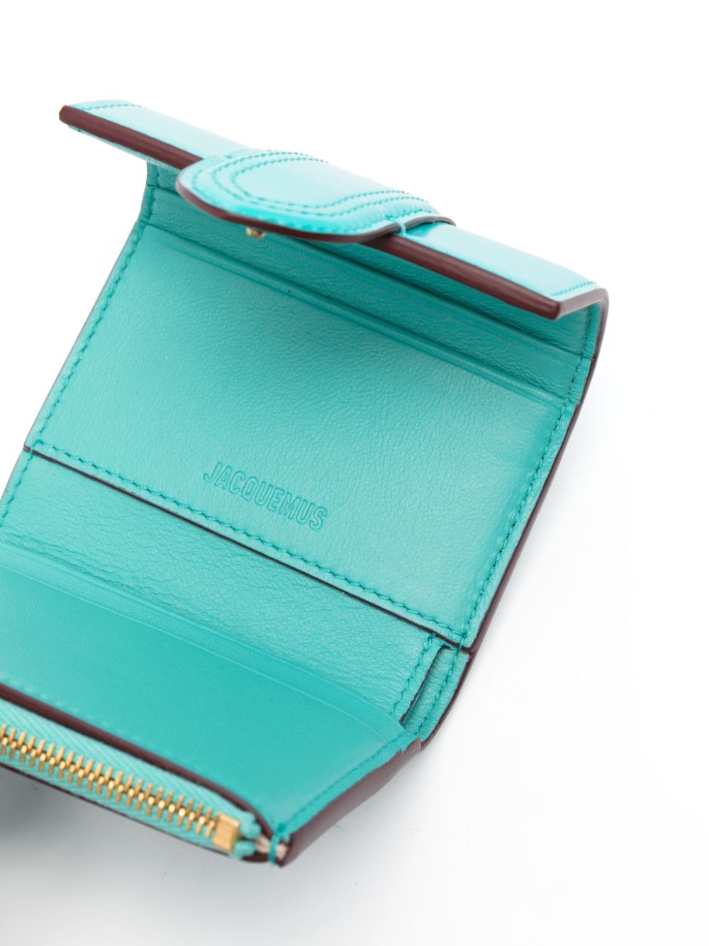 JACQUEMUS Le Bambino Compact Clear Blue Leather Wallet image 2