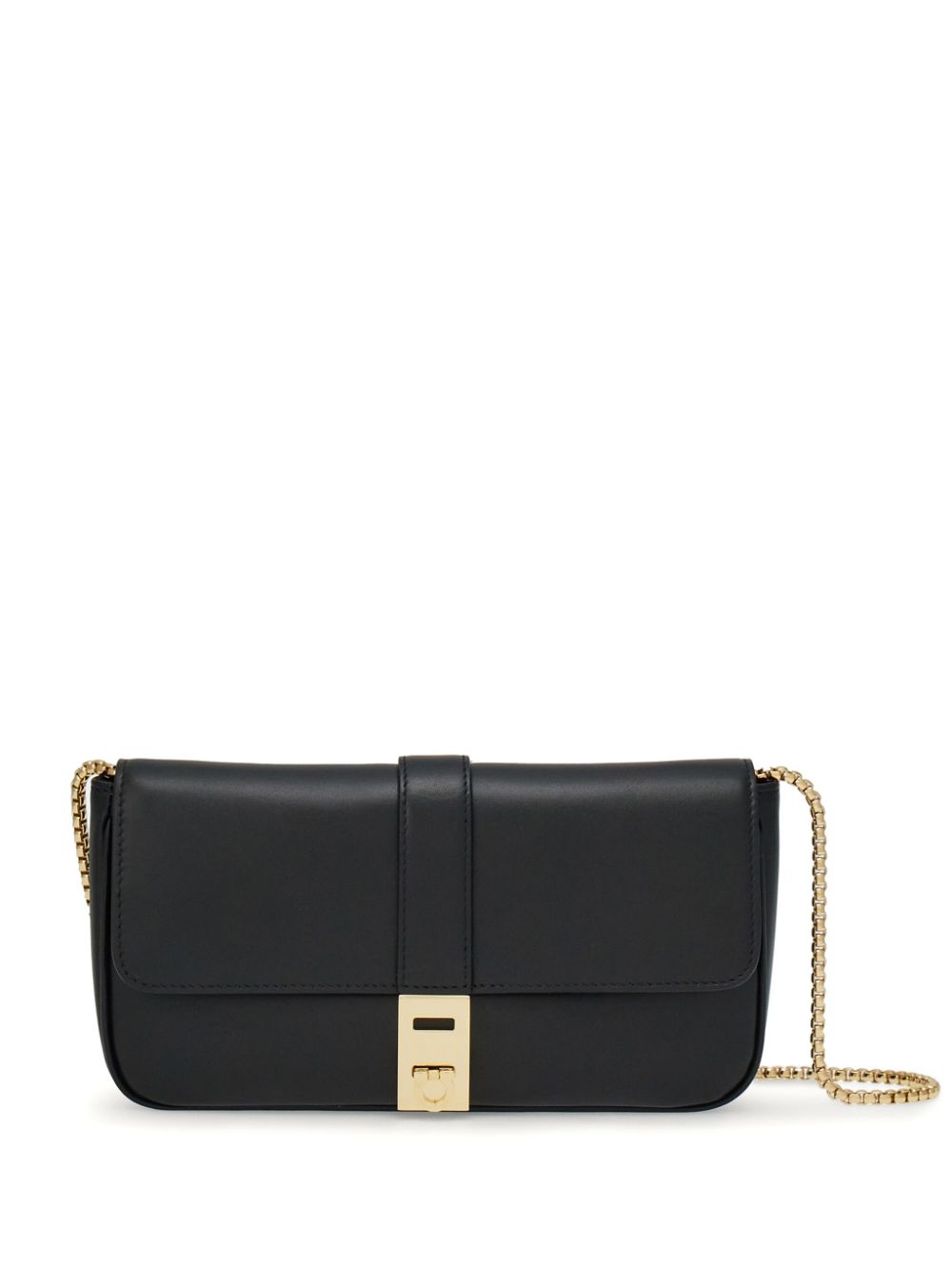 Salvatore Ferragamo Black Calfskin Gancini Shoulder Bag image 0