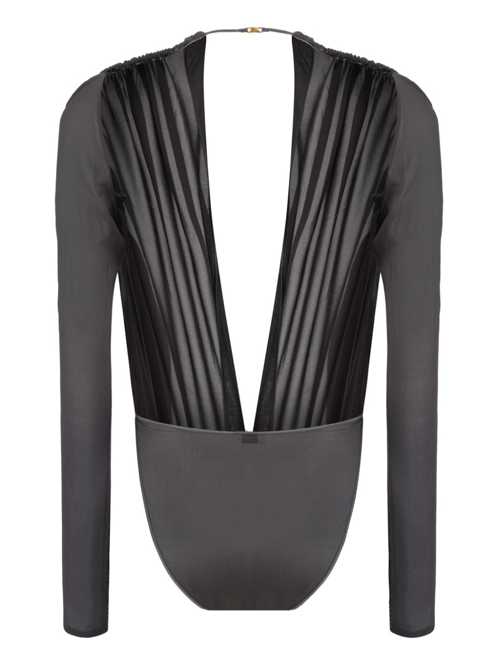 Saint Laurent Blue Silk Blend Top with Plunging V-Neck image 1