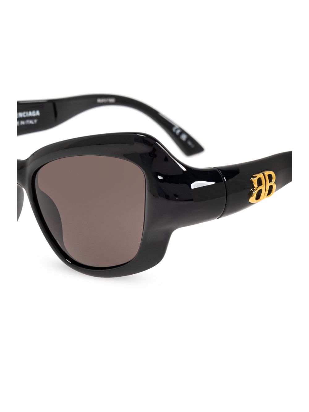 Balenciaga Black Cat-Eye Sunglasses with Embossed Logo image 3