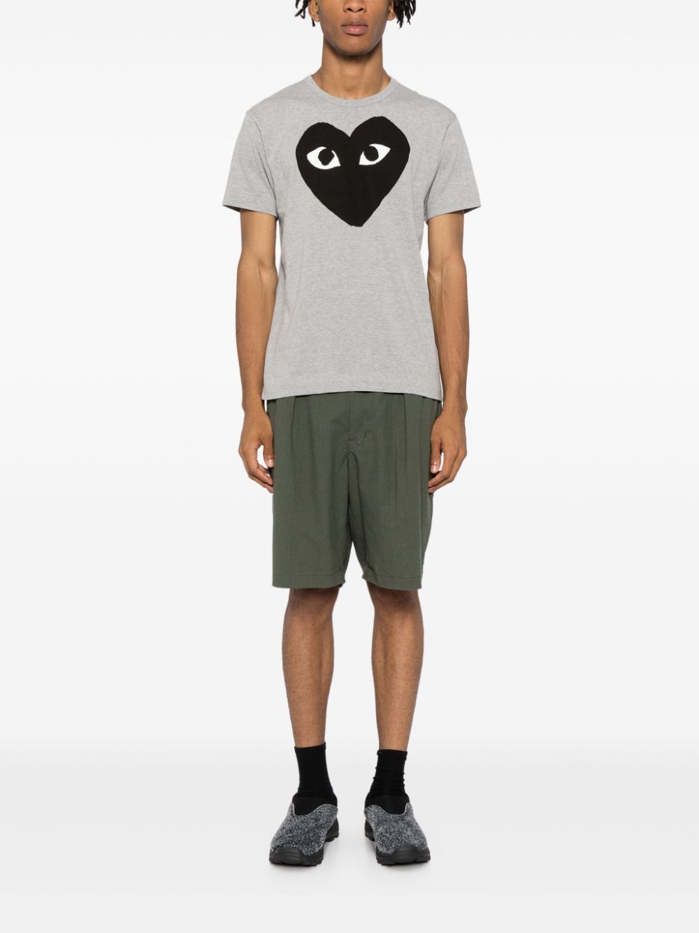 Comme des Garcons Play Grey Cotton Jersey T-Shirt image 1