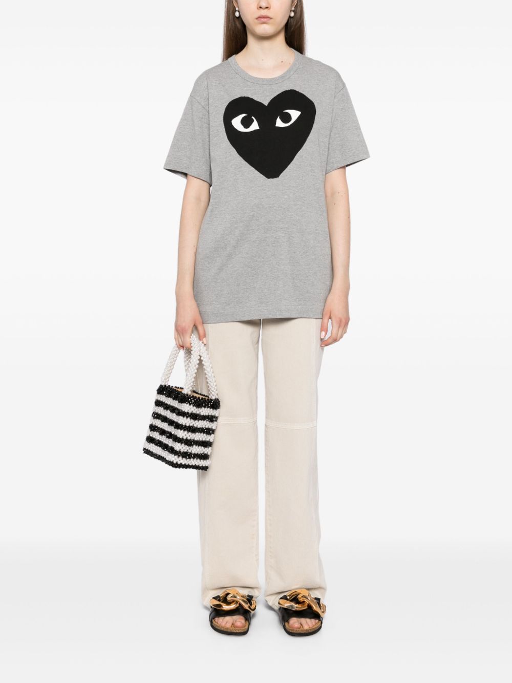 Comme des Garcons Play Grey Cotton Jersey T-Shirt image 2